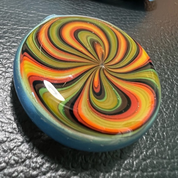 Rasta Swirl Hollow Glass Pendant - Picture 1 of 5